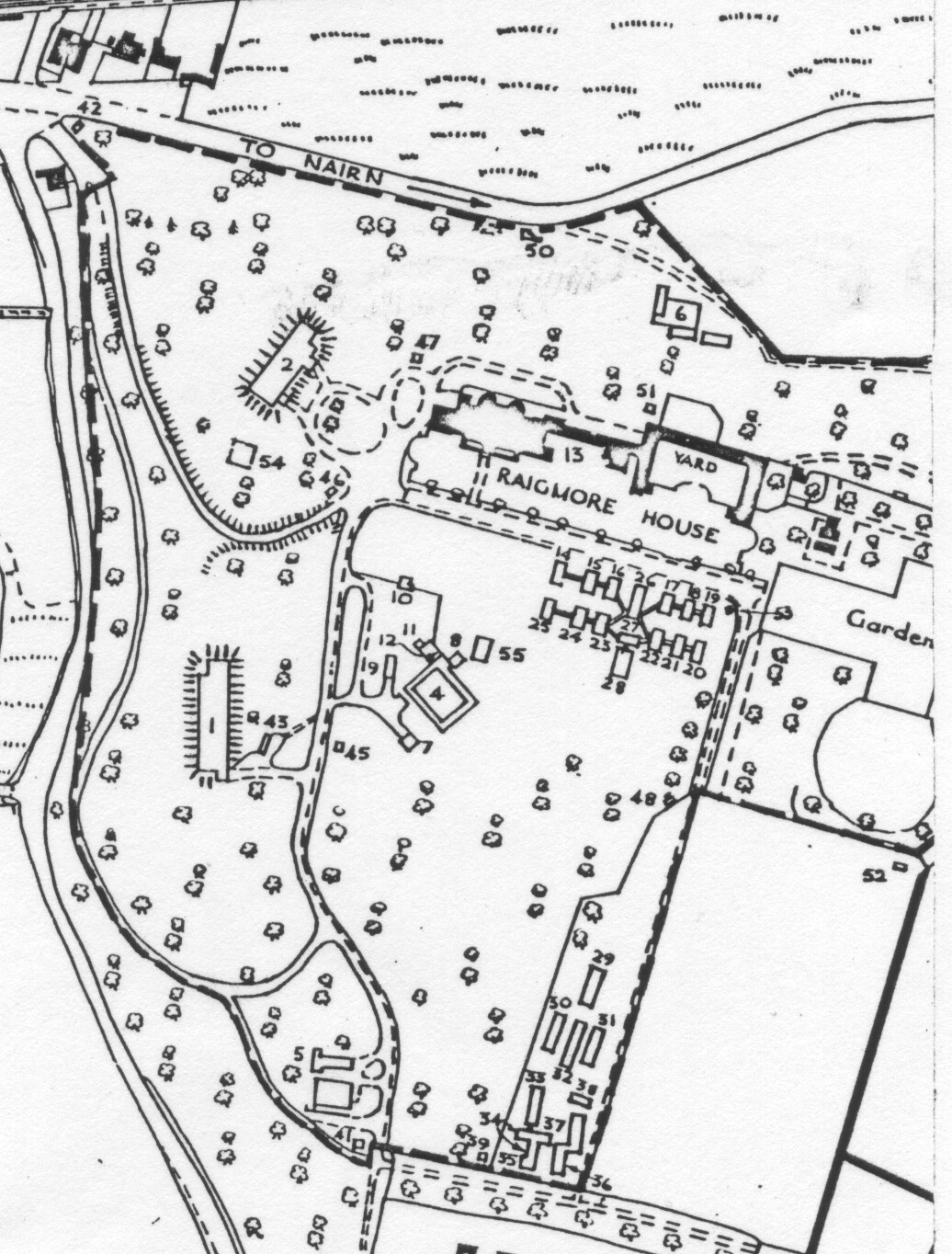 Raigmore Bunker - plan of area 1940s